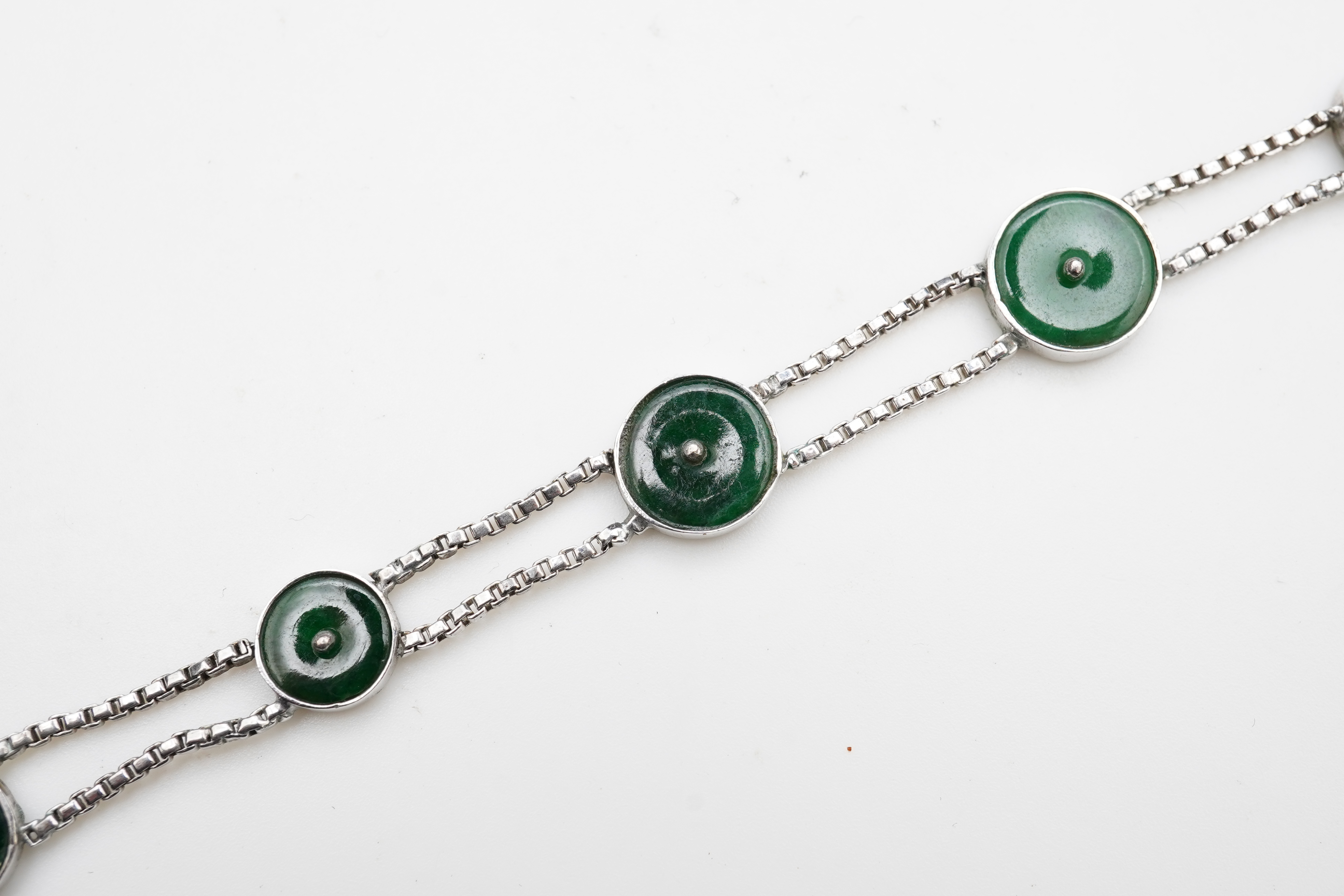 A jadeite bracelet and ring